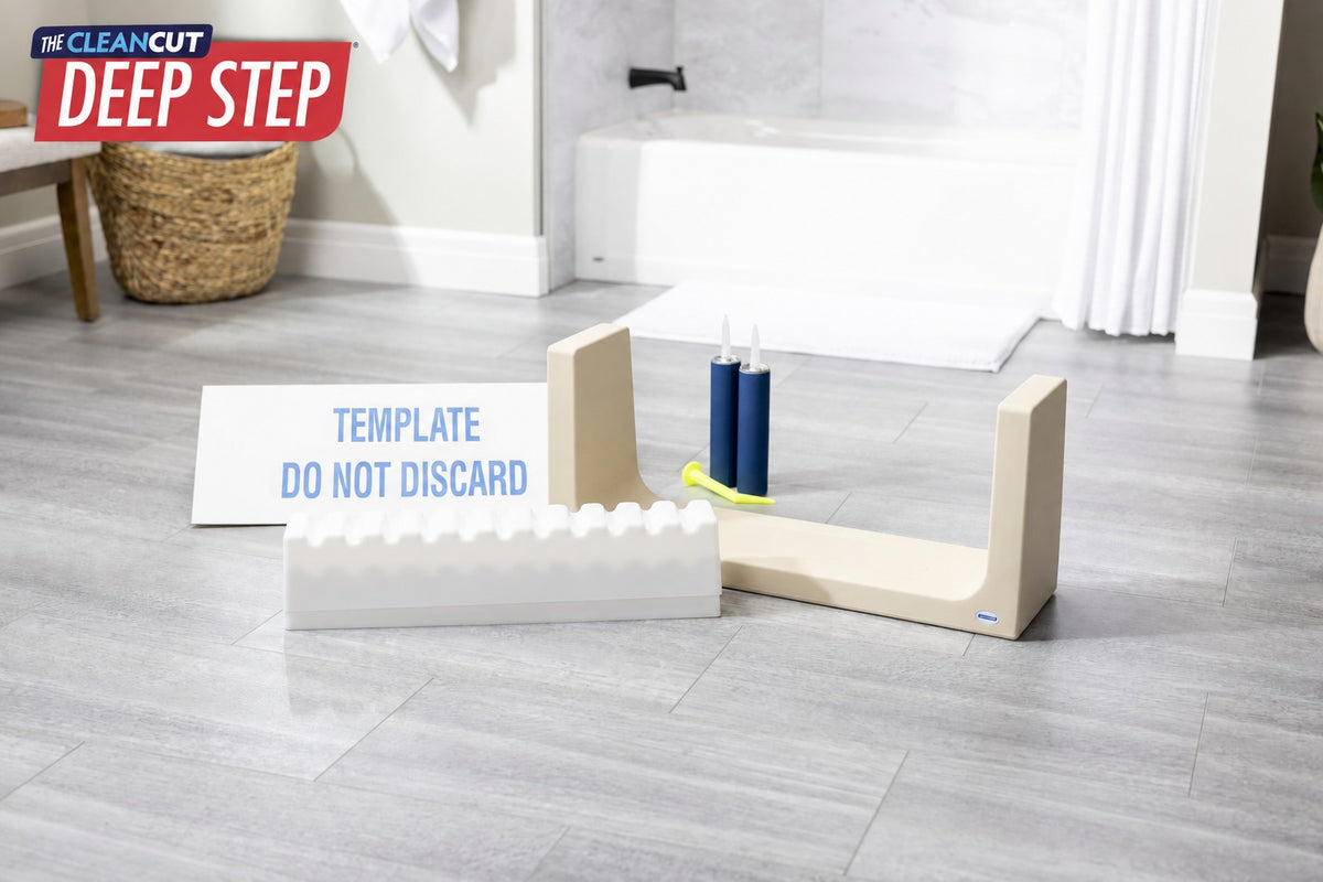 Beige CleanCut Deep Step bathtub conversion kit for deeper tubs and easier step-in access