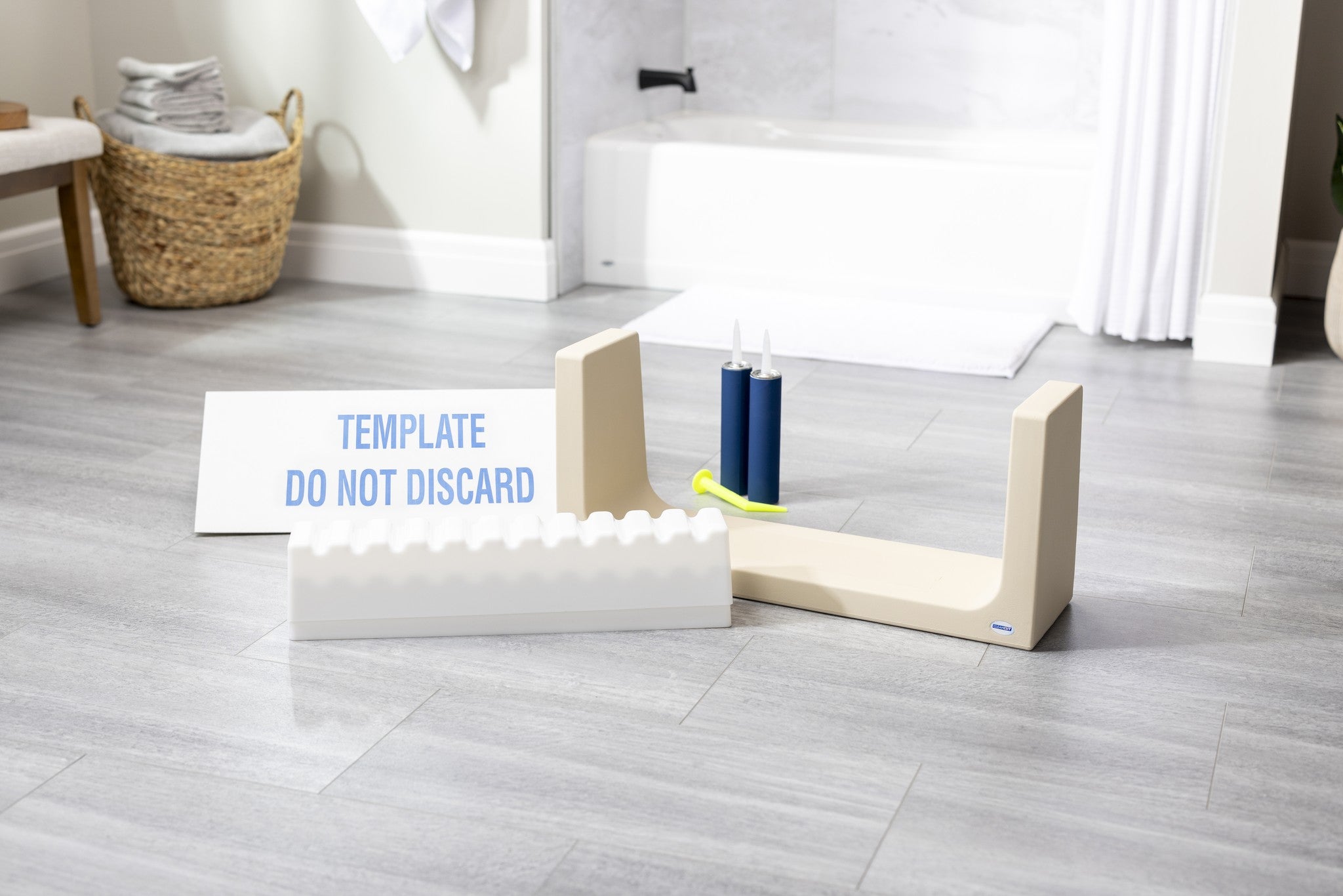 CleanCut Deep Step bathtub cutout kit in beige